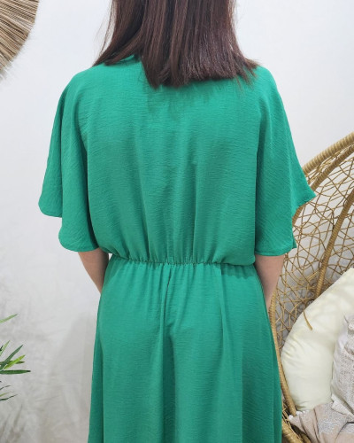 Robe longue femme vert gazon Abela