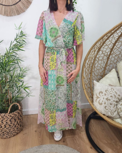 Robe longue femme verte Noalie