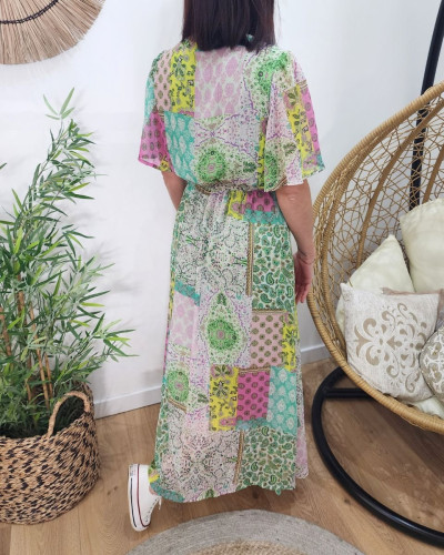 Robe longue femme verte Noalie