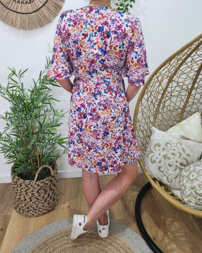 Robe portefeuille courte femme Bléona