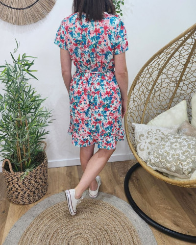 Robe femme rose et bleue Yolande