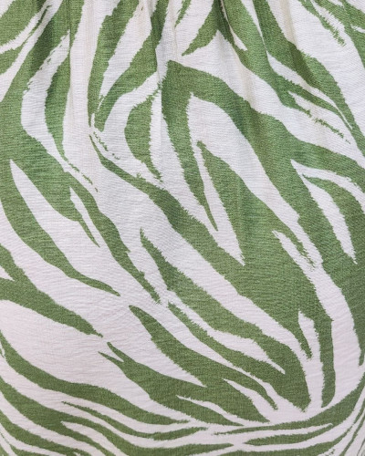 Robe longue femme motifs verts et écrus