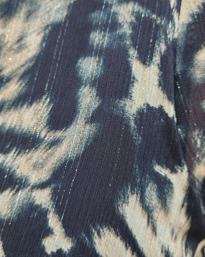 Robe femme verte et noire motif animalier Mona