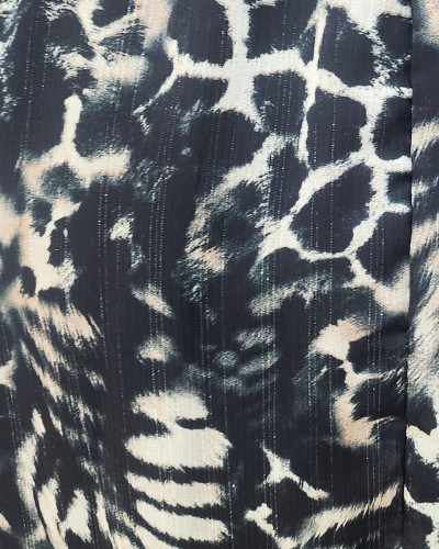 Robe femme verte et noir motif animalier Sanna