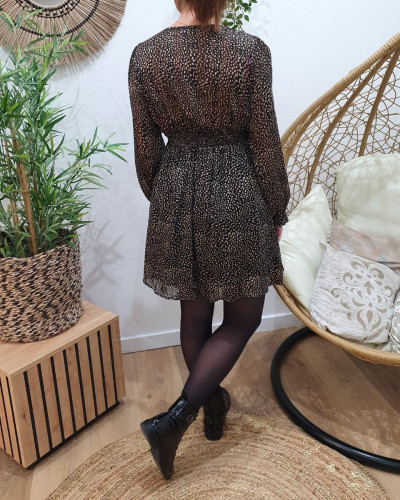 Robe femme noire et beige Tiziana