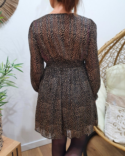 Robe femme noire et beige Tiziana
