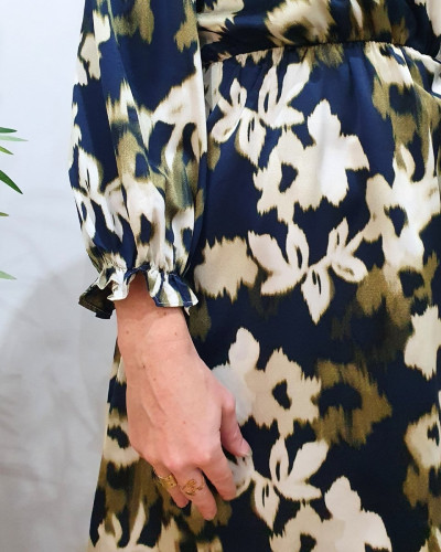 Robe portefeuille femme marine et kaki Yuna