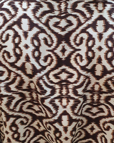 Robe chemise droite marron et écrue Nikita