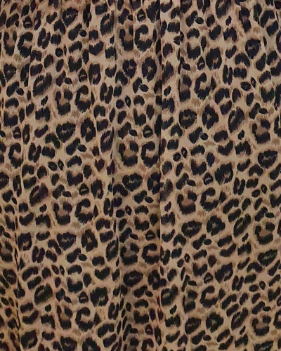 Robe longue femme léopard taupe et noire