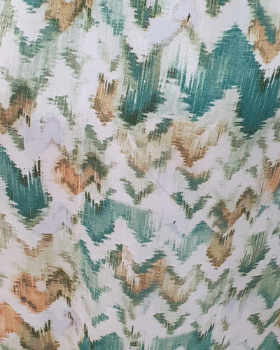 Robe femme écru motifs verts Adalia