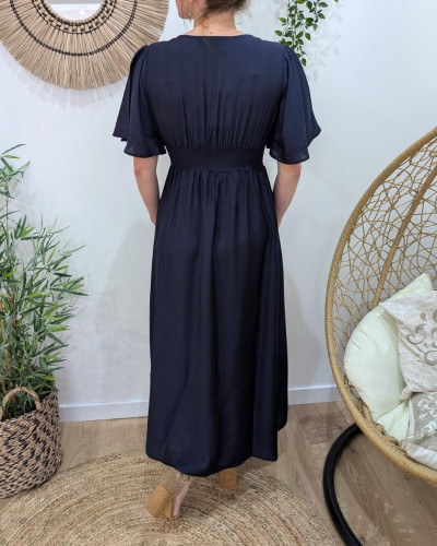 Robe longue femme bleu marine Raphaëlle