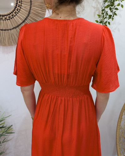 Robe longue femme orange Raphaëlle