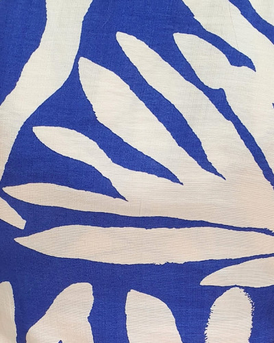 Robe femme droite bleu électrique et écrue Éléa