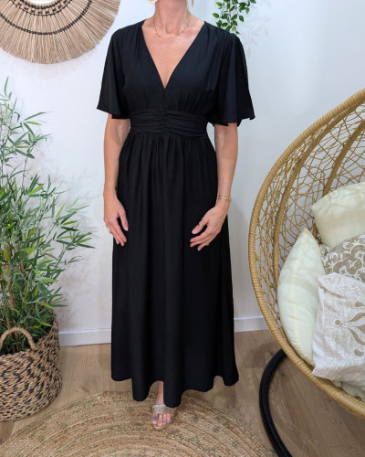 Robe longue femme noir Raphaëlle