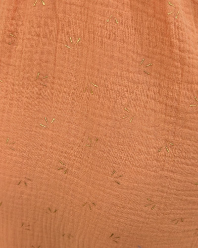 Robe femme orange petits motifs dorés Naïa