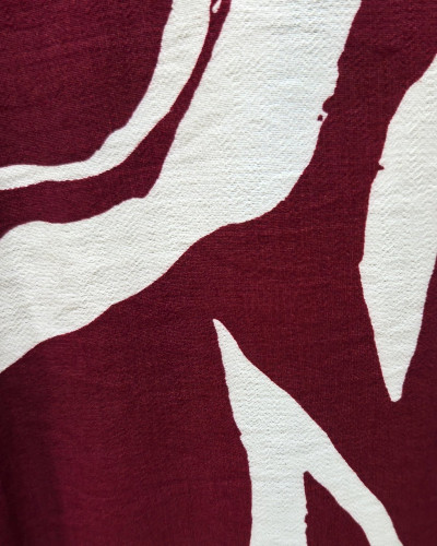 Robe chemise femme droite bordeaux et beige Axellea
