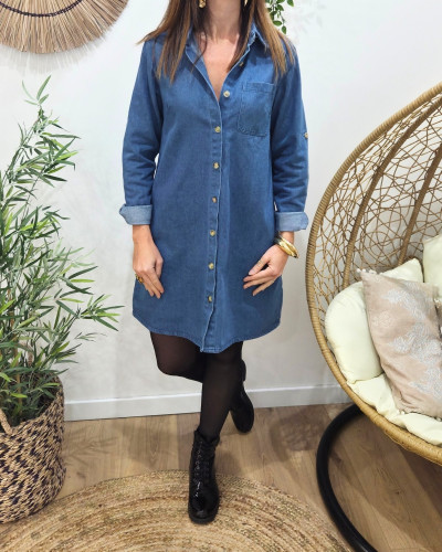 Robe chemise en jean femme Maïwen