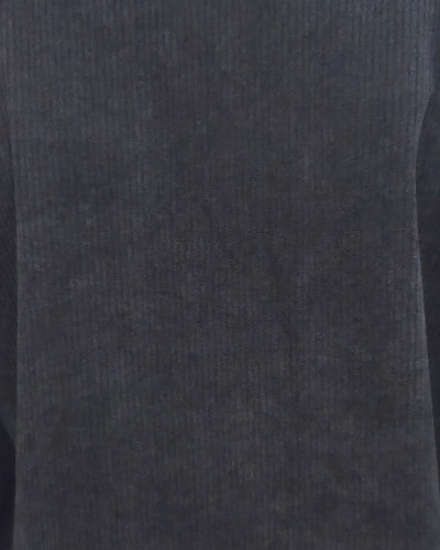 Robe chemise noire velours côtelé femme Aelys