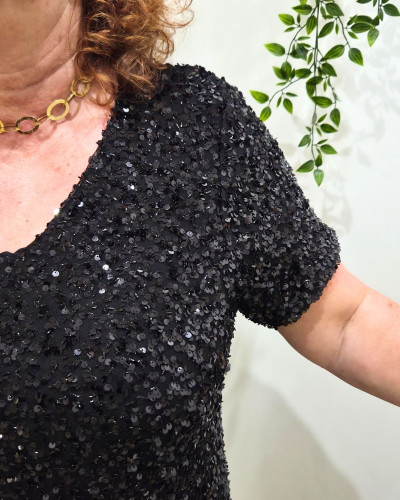 Robe courte femme à sequins grande taille Maëlyne