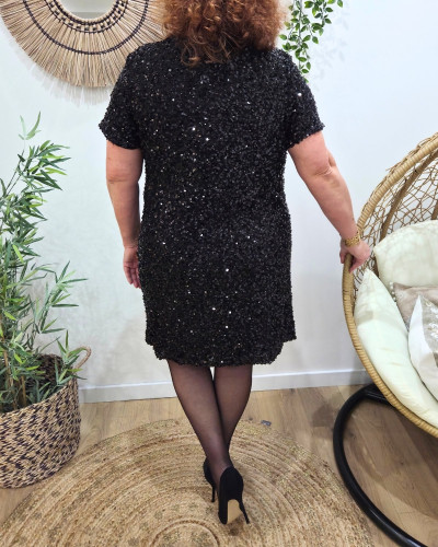 Robe courte femme à sequins grande taille Maëlyne