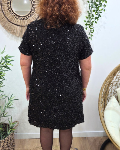 Robe courte femme à sequins grande taille Maëlyne