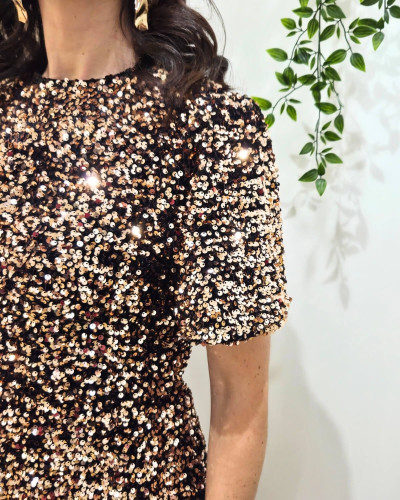 Robe femme cuivrée à sequins Hailee