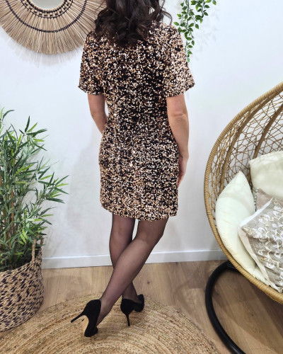 Robe femme cuivrée à sequins Hailee
