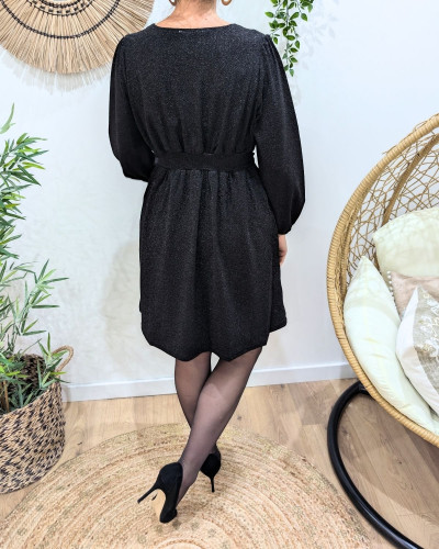 Robe femme noire pailletée Stella