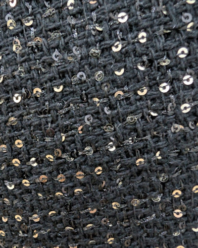 Short femme tweed noir sequins argentés Suzanne