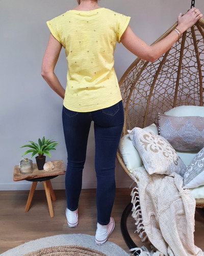 T-Shirt jaune palmier doré