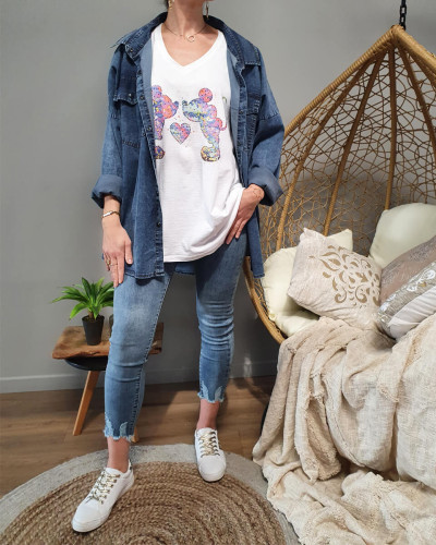Chemise en best sale jean grande taille