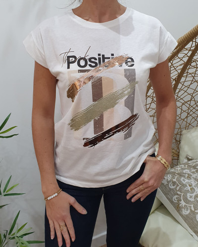 T-Shirt Think Positive taille unique