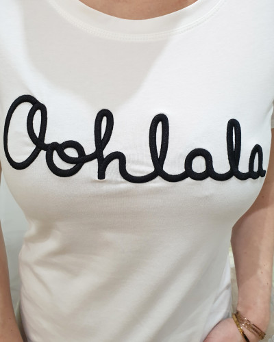 T-Shirt blanc Oohlala noir