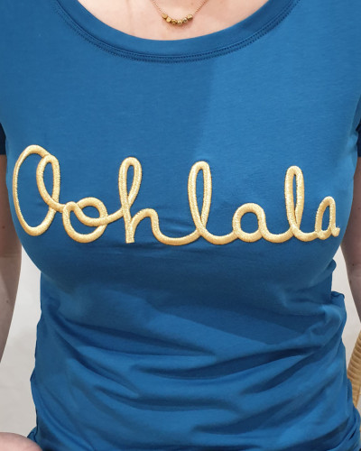 T-Shirt bleu canard Oohlala doré