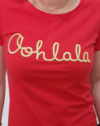 T-Shirt rouge Oohlala doré