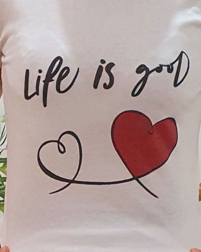 T-shirt femme blanc Life is good