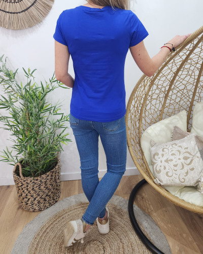 T shirt hotsell femme bleu roi