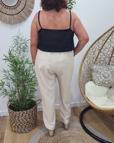 Top femme à bretelles grande taille noir Nicolette