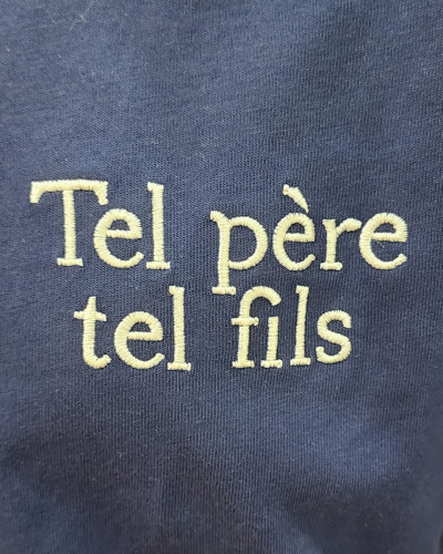T-Shirt hommemarine Tel père tel fils blanc