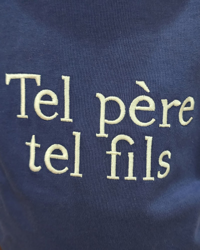 T-Shirt enfant marine Tel père tel fils blanc