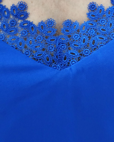 Top à bretelles femme bleu roi Lorenza