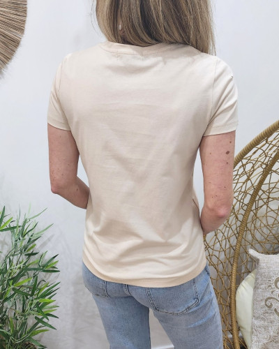 T-Shirt femme beige Amour