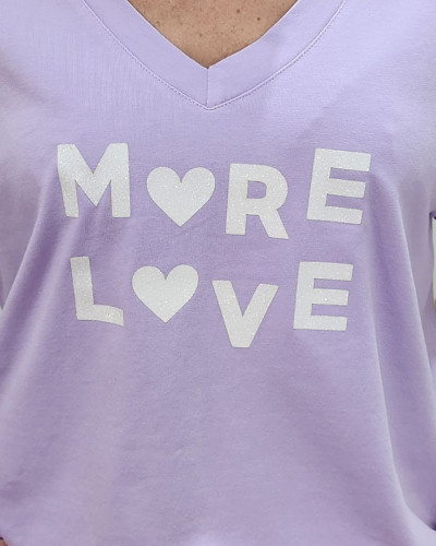 T-shirt femme MORE LOVE pailleté