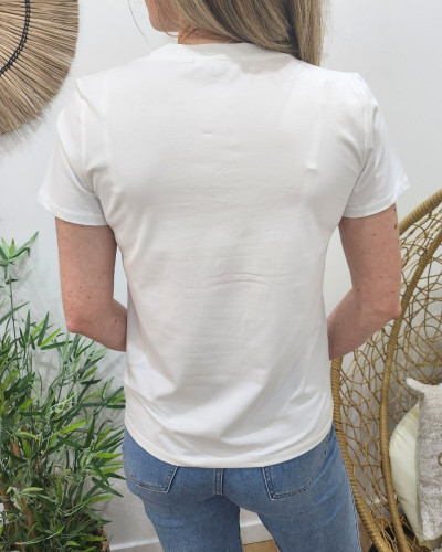T-Shirt femme blanc JO2024 coeurs