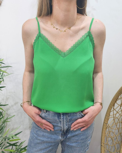 Top femme à bretelles vert Eleni