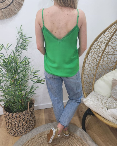 Top femme à bretelles vert Eleni