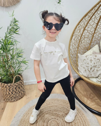 T-Shirt enfant écru mon rayon de soleil doré