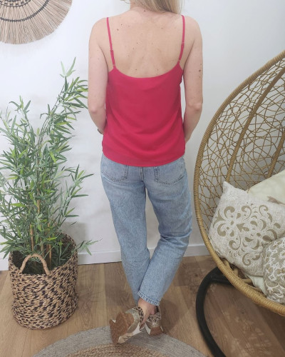 Top femme Sofia rose fuchsia