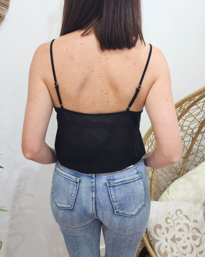 Top femme à bretelles noir Nicolette