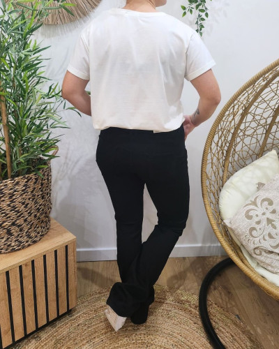 T-shirt femme broderie Chance léopard